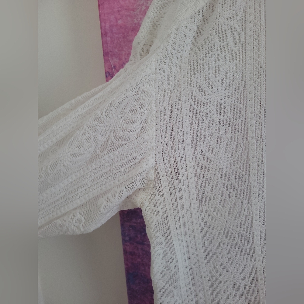 PILCRO ANTHROPOLIE LACE BUTTON DOWN SHIRT SZ M - Picture 7 of 10